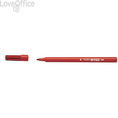 Pennarelli punta in fibra Tratto Office punta conica 0,7 mm Rosso (conf.12 pezz)