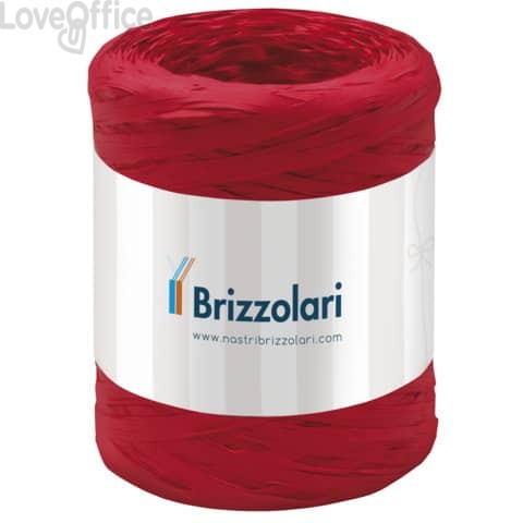 Nastro in rafia sintetica Rosso Brizzolari 5 mm x 200 m 6802.07