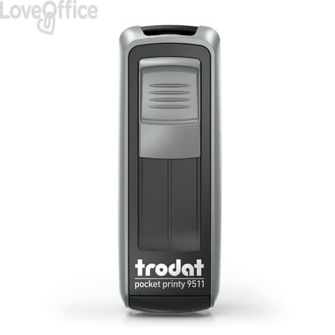 Timbro autoinchiostrante tascabile Trodat Pocket Printy 9511 38x14 mm Nero/silver - 148842