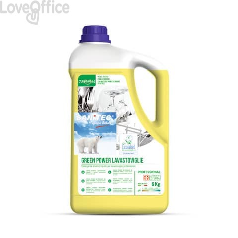 Detergente alcalino concentrato per lavastoviglie Green Power Sanitec 6 kg 4017