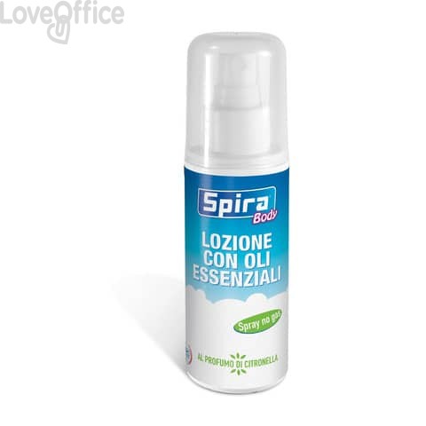 Lozione corpo spray antizanzare Spira Body 100 ml a base di oli essenziali - no gas - 47932