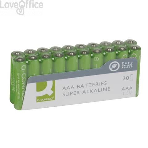 Batterie Pile Ministilo alcaline Q-Connect AAA (conf. 20 pezzi)