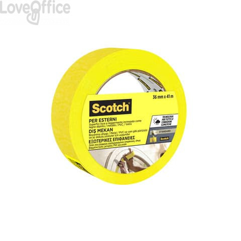 Nastro di mascheratura per superfici esterne Scotch® 2097 - 36 mm x 41 m - Giallo 2097IGT36
