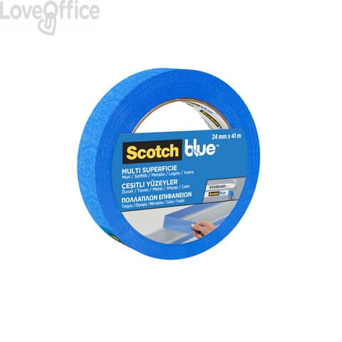 Nastro di mascheratura multisuperficie Scotch® Blue™ 2090 - 24 mm x 41 m - Blu - 2090IGT24