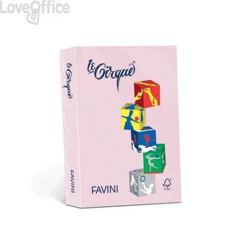 Risma carta colorata A3 Le Cirque Favini - 80 g/mq - Rosa (500 fogli)