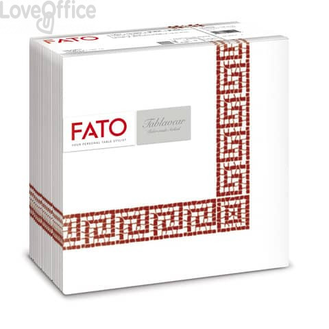 Tovaglioli piegati 1 velo Fato Tablewear 40x40 cm pura cellulosa decoro Mykonos Rosso - 88445800 (conf.50)