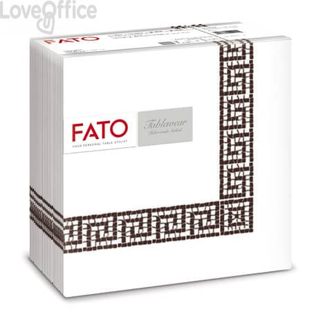 Tovaglioli piegati 1 velo Fato Tablewear 40x40 cm pura cellulosa decoro Mykonos cioccolato - 88446200 (conf.50)