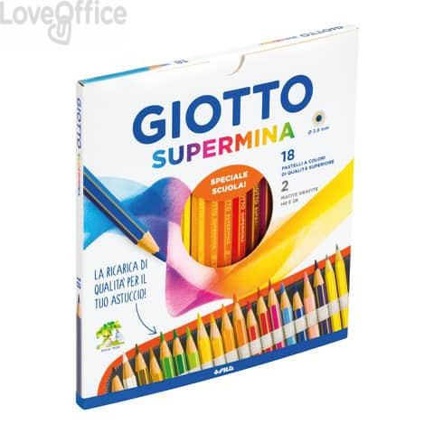 Matite colorate GIOTTO Supermina Assortito conf.18 pezzi + 2 matite Lyra Temagraph HB - 236300