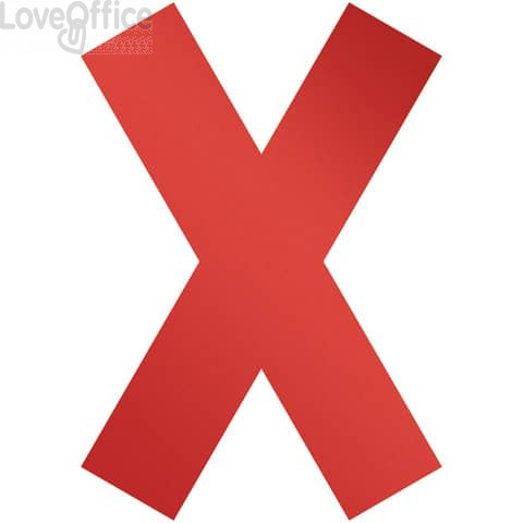 Simbolo adesivo a forma di "X" DURABLE 135x0,2x193 mm Rosso (conf. 5 pz)