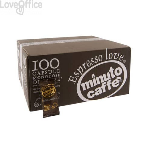 Caffè in capsule compatibili Nespresso Minuto caffè Espresso love3 100% arabica cartone 100 pezzi - 01311