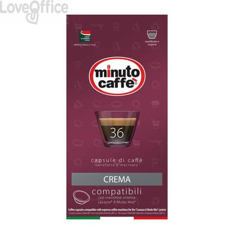 Caffè in capsule compatibili A Modo Mio Minuto caffè Espresso love4 crema - astuccio 36 pezzi - 02858