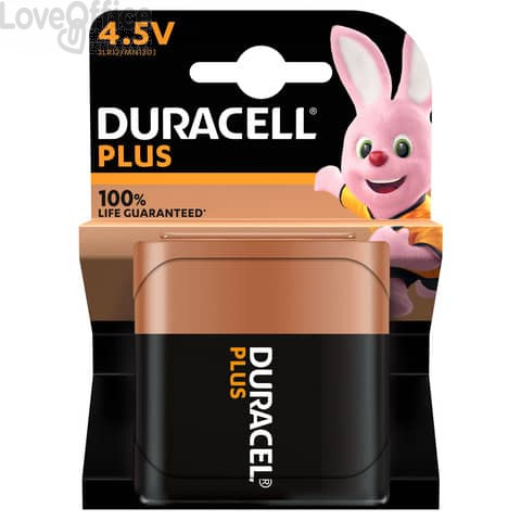 Batterie alcaline Duracell Plus100 Piatta 4,5 V MN1203 mAh - blister da 1 - DU0601