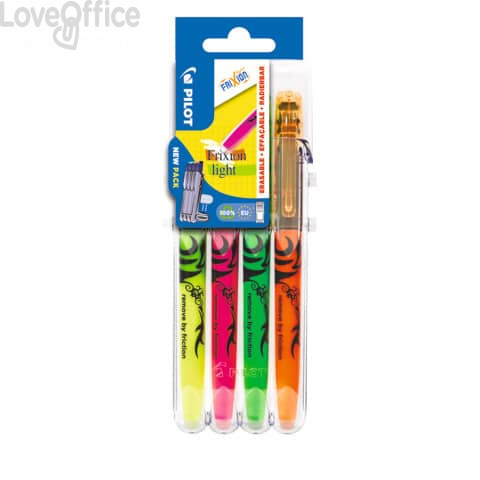 Evidenziatori a penna cancellabile Pilot Frixion Light - punta 3,3 mm - 4 colori - (Set2go 4 pezzi)