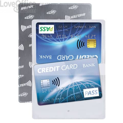 Porta carte di credito Sei Rota RFID Shelter - C 2 - 5,4x8,6 cm - 2 tasche Trasparente
