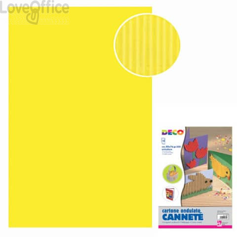 Cartoncini ondulati Cannetè - 50x70 cm - 230 g/m² Deco - Giallo (conf.10 fogli)