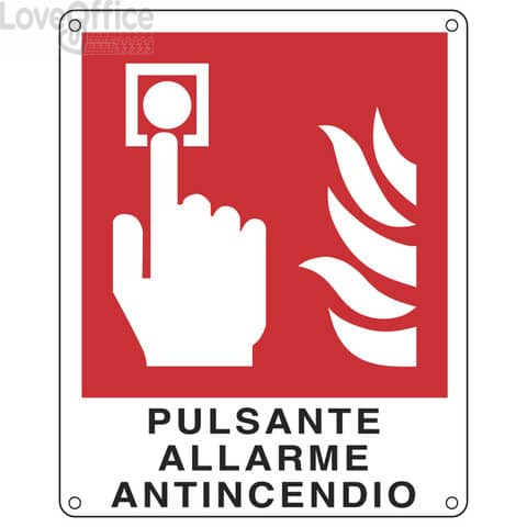 Cartello antincendio 12x14,5 cm Cartelli Segnalatori "Pulsante allarme antincendio'' - E20174K