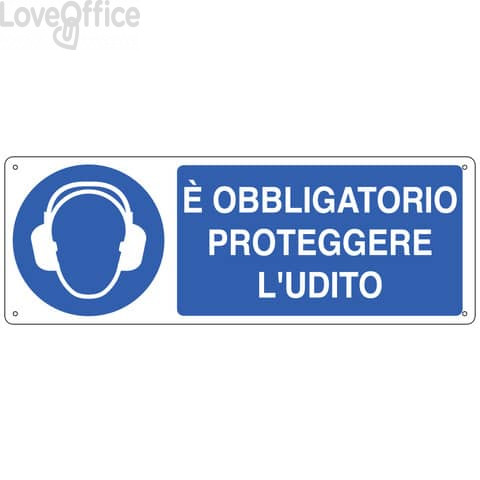 Cartello d'obbligo 35x12,5 cm Cartelli Segnalatori "Proteggere l'udito" E1906K