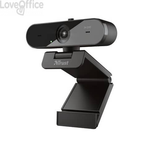 Webcam 2k di alta qualità Trust TW-250 QHD dotata di autofocus - doppio microfono e filtro privacy - Nero