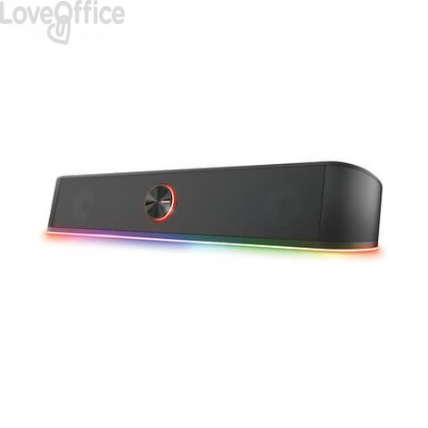 Soundbar stereo gaming illuminata RGB Trust GXT 619 Thorne - design salvaspazio - Nero