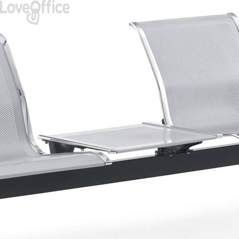 Tavolino in acciaio microforato applicabile sulla trave 50x50 cm Serena Group Grigio