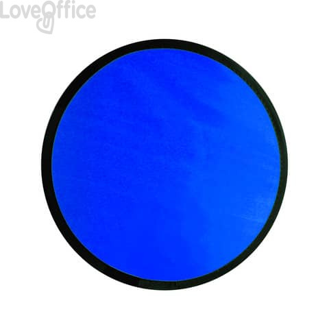 Frisbee pieghevole in poliestere con pouch colorata coordinata - ø25 cm - blu-silver 5007785