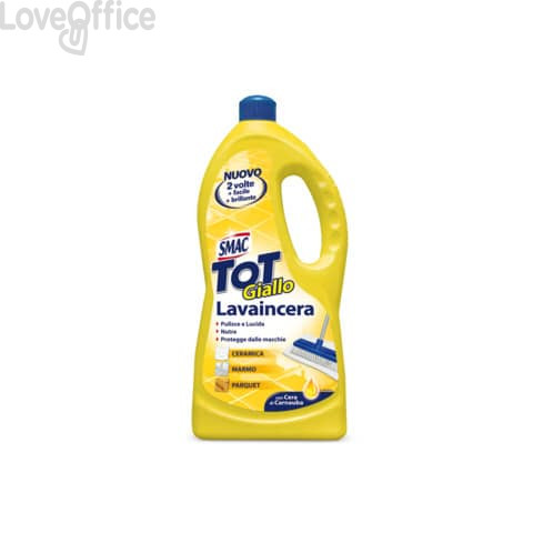 Lavaincera detergente per pavimenti pregiati Smac Tot Giallo con cera di Carnauba 1000 ml
