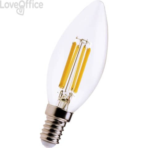 Lampadina LED a filamento candela 6W attacco E14 806 lumen luce fredda MKC 6000K