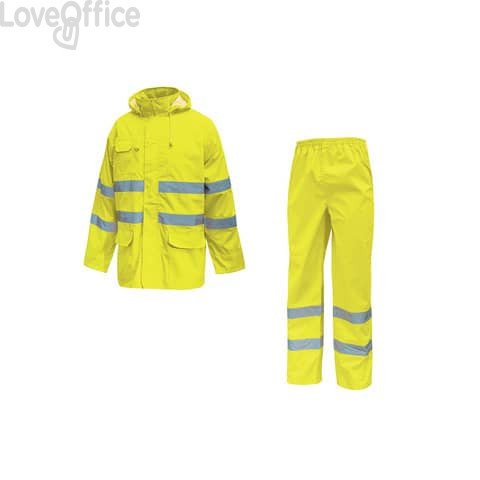 Completo giacca e pantalone antipioggia Cover Yellow Fluo U-Power taglia M