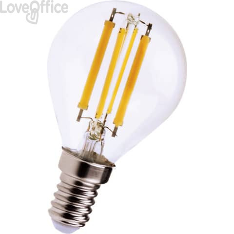 Lampadina LED a filamento minisfera 6W attacco E14 806 lumen luce naturale MKC 4000K