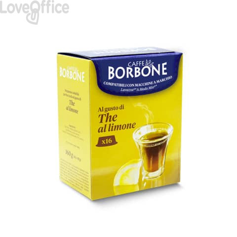 Capsule di preparato solubile per tè al limone 5 gr compatibili Caffe Borbone Lavazza A Modo mio (conf.16)