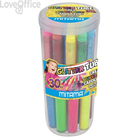 Colla Glitter in tubo - Mitama formati e colori assortiti (conf.25)