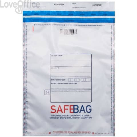 Sacchetti di sicurezza Bianco formato interno - 14,4x24+4 cm Safe Bag K70 (conf.1000)