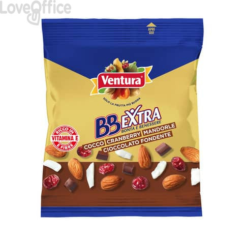 Misto di frutta secca e sgusciata BB Extra Pocket Ventura cioccolato - 50 gr (conf.da 12)