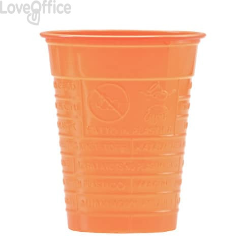 Bicchieri 200 ml R marcato in polistirene Dopla Arancione (conf.100)