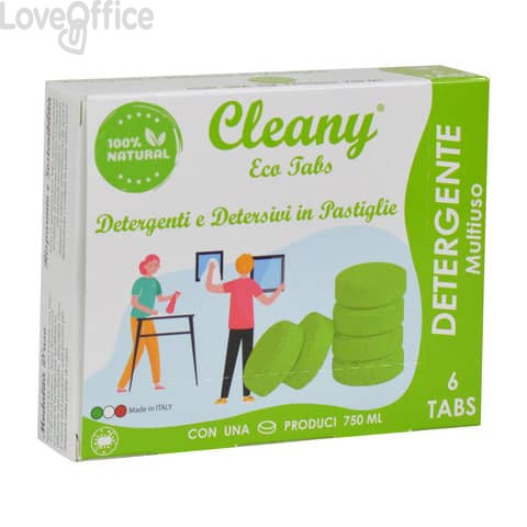 Detergente multiuso igienizzante in pastiglie CLEANY Eco tabs pino (conf.6)