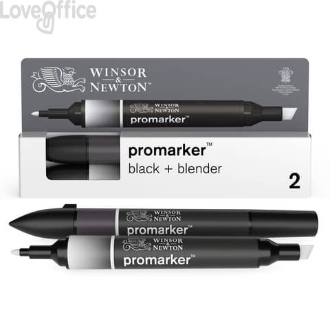 Set pennarello Promarker Nero doppia punta + pennarello blender Winsor&Newton