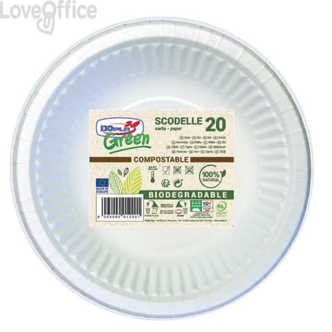 Scodelle carta Fluted Bio-Coated Dopla Green 450 ml (conf.20)