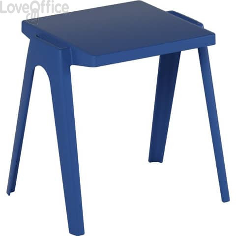 Tavolo impilabile in PPL riciclato utilizzabile indoor/outdoor 60x60x64 cm Motris blu - EN-CT4BL