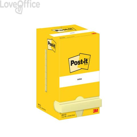 Foglietti riposizionabili Giallo Canary Post-it® 76x76 mm - 12 blocchetti da 100 ff  - 7100290160