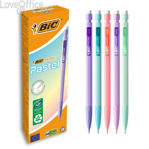 Portamine BIC Matic 0,7 mm HB assortiti pastel - 511060 (conf.12)