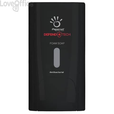 Dispenser antibatterico per sapone in schiuma Defend Tech - 22x11,6x13,9 cm - capacità 0,5 L Papernet nero