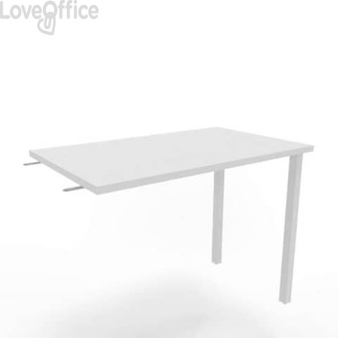 Dattilo scrivania sospeso piano Bianco 100x60xh.75 cm gamba sezione quadrata in acciaio Bianco Practika ECDM100-BA-I