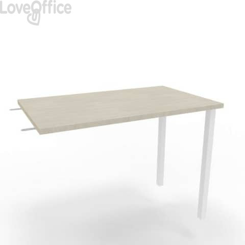 Dattilo scrivania sospeso piano cemento 100x60xh.75 cm gamba sezione quadrata in acciaio Bianco Practika ECDM100-CL-I