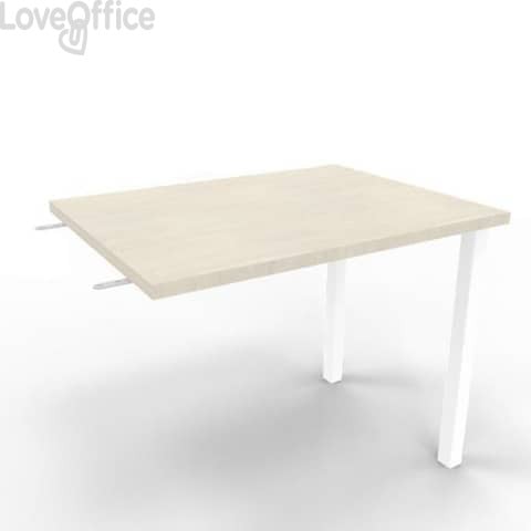 Dattilo scrivania sospeso piano cemento 80x60xh.75 cm gamba sezione quadrata in acciaio Bianco Practika ECDM080-CL-I