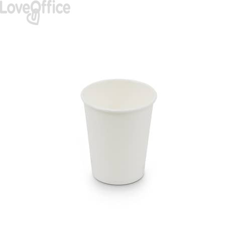Bicchieri compostabili in cartoncino a dispersione acquosa Bianco ecoCanny 240 ml - ECO-CUP240W (conf.50)