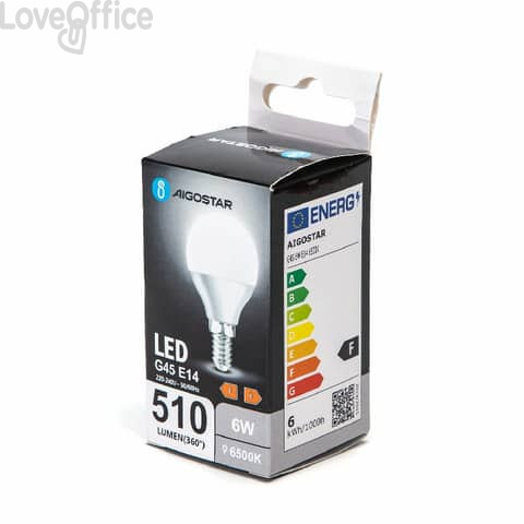 Lampadina LED G45 E14 6W - 510 lumen Aigostar luce fredda B10105MQR