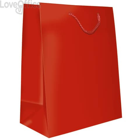 Sacchetti da regalo Rosso opaco Biembi misura L - 23,5x32,5x13 cm - BXS202O20C (conf.6)