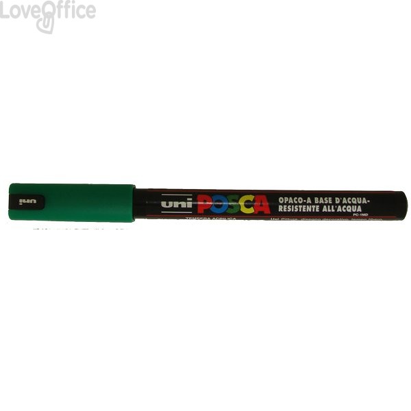 Pennarello Uniposca a tempera - Uniposca Verde Uni-Ball - punta tonda - 0,7 mm