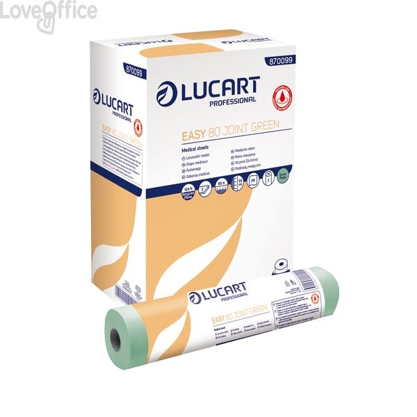 Lenzuolino medico Verde Lucart - 870090 (216 strappi)