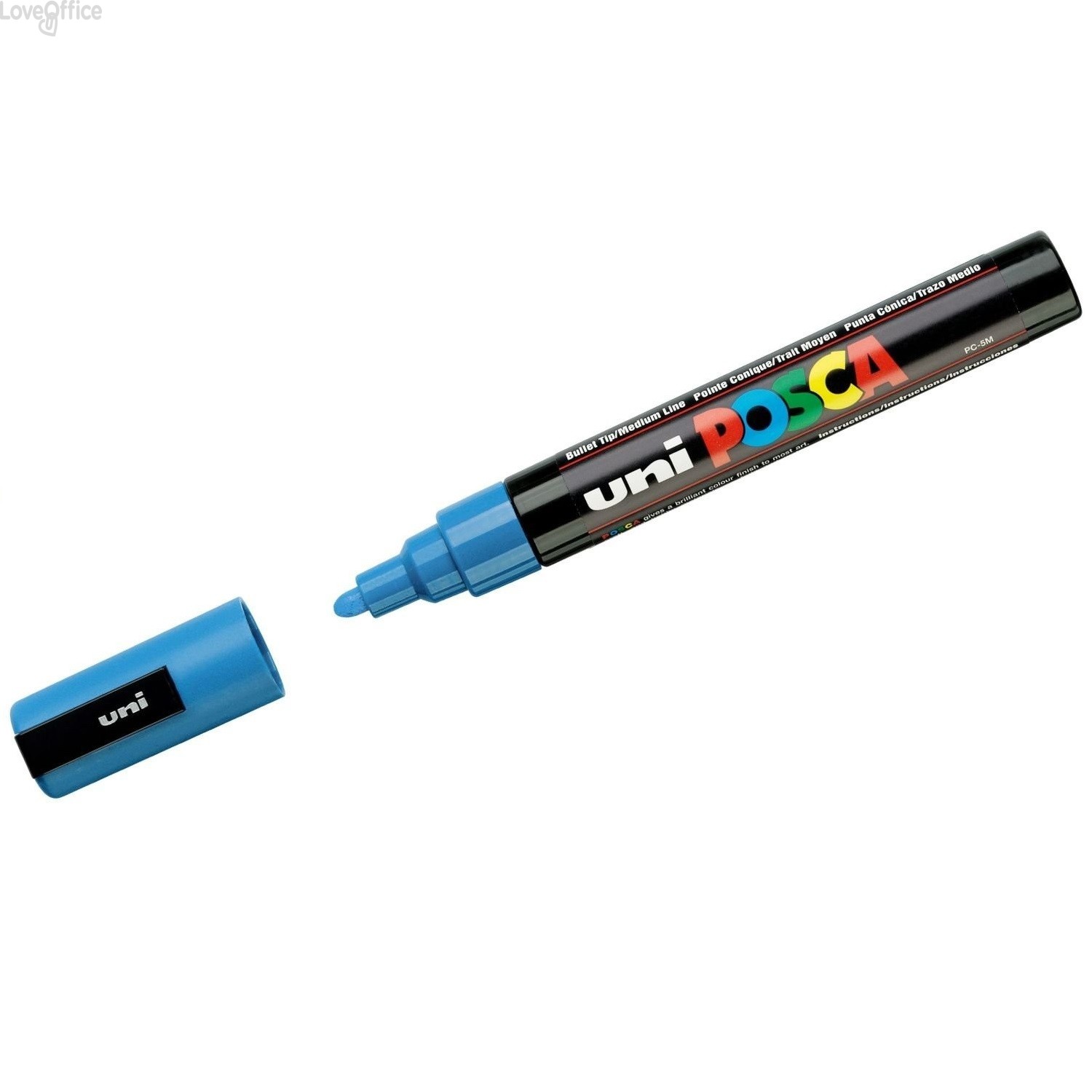 Pennarello Uniposca a tempera - Uniposca Azzurro Uni-Ball - punta tonda - 1,8-2,5 mm